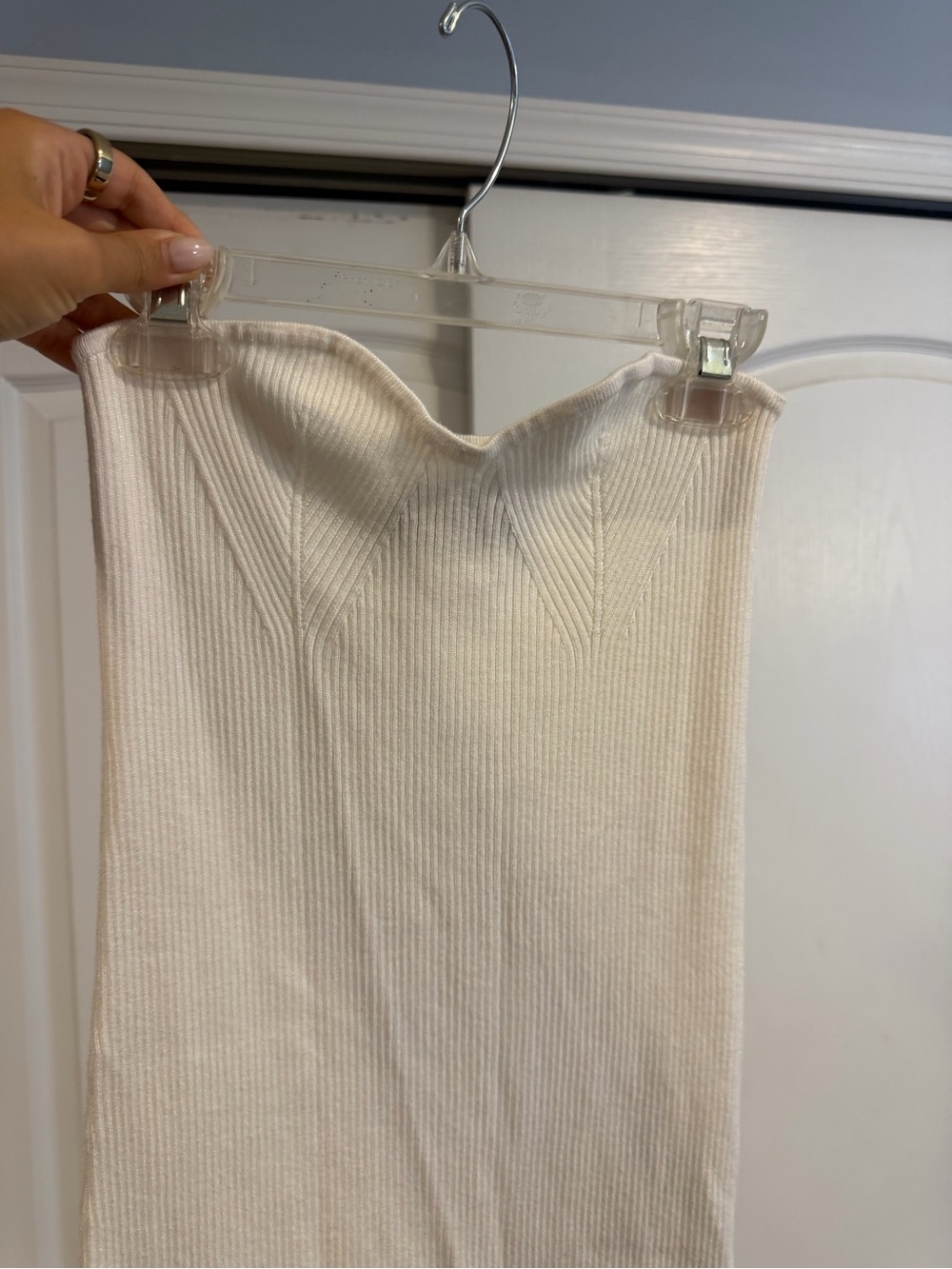 ASOS Strapless Ribbed Midi strapless Dress - Picture 2 of 5